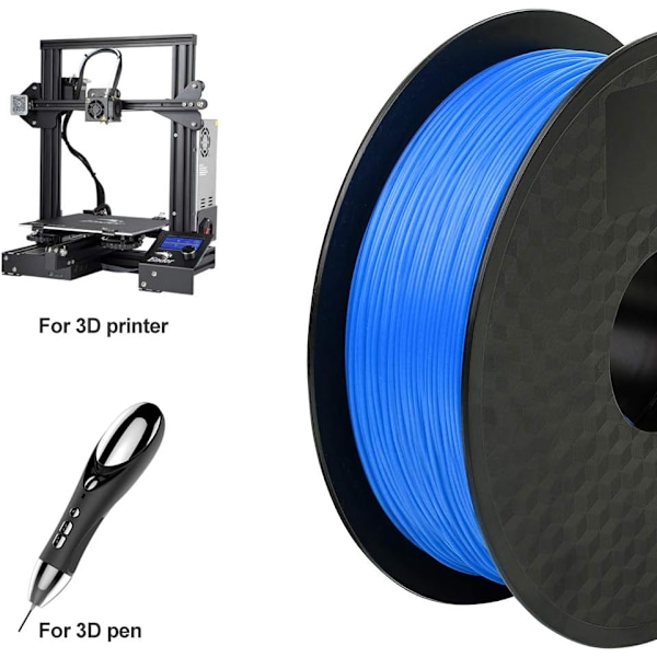 3D-skrivare Filament PLA 1,75 mm 1KG Spool, Filament 3D-utskriftsmaterial- Blå