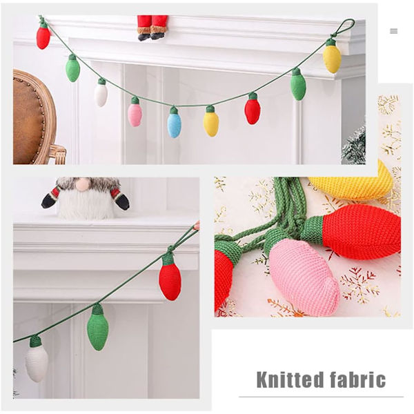 Jule Uld Filt Kugle Guirlande Festlig Jul DIY Strikket Farverig Hængende Dekoration Julekugler Udendørs Julefests Scene Vedhæng til Væg C