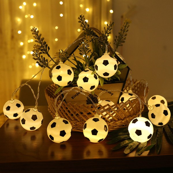VM-dekor-slingor fotboll, 600 cmM 40 st Fotbollsslingor Vattentäta julbelysningar Batteridriven juldekoration, hallå