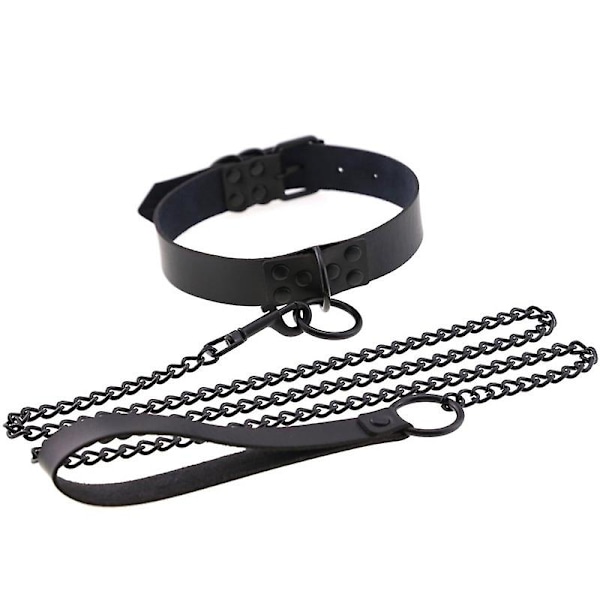 Seksikäs ketju nahkainen kaulapanta Sm vaihtoehtoinen koulutus Bondage koira orja kaulapanta vetoketju pari flirttailu