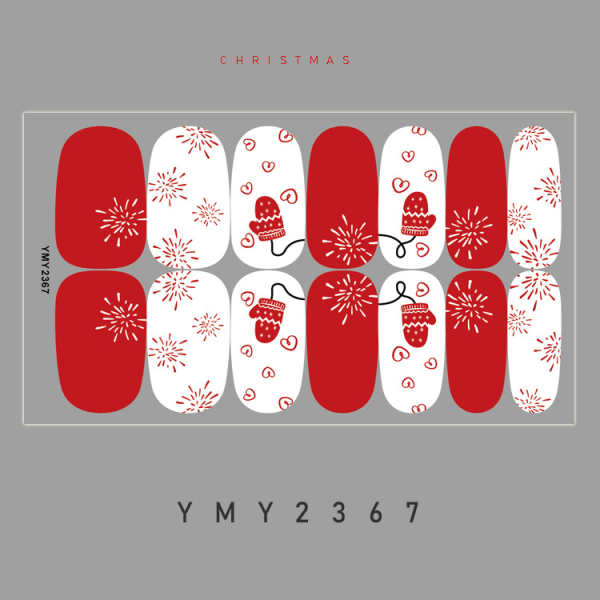 14 set julnaglar, julfyrkantiga ovala lösnaglar, akrylnaglar, julnagelplåster, juldekoration för nail art