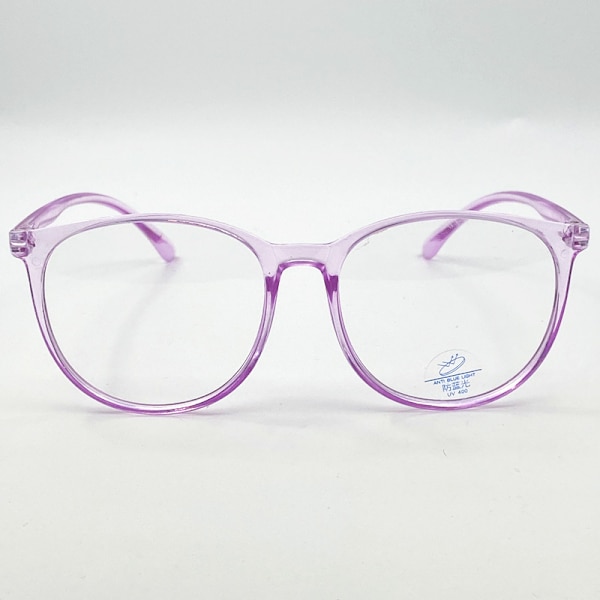 Transparent Computer Briller Stel Kvinder Mænd Anti Blåt Lys Runde Briller Blokerende Briller Optisk Brille Purple