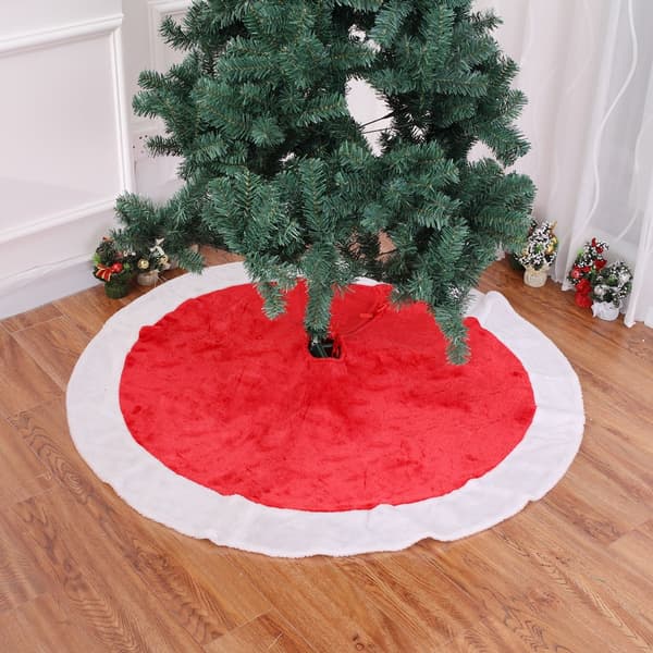 Juletræstæppe 120 cm langt plys juletræstæppe juletræstæppe