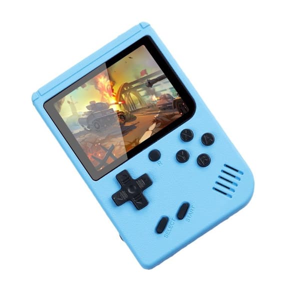 Inbyggd 500 klassiska spel Retro videospelskonsol barngåva blå