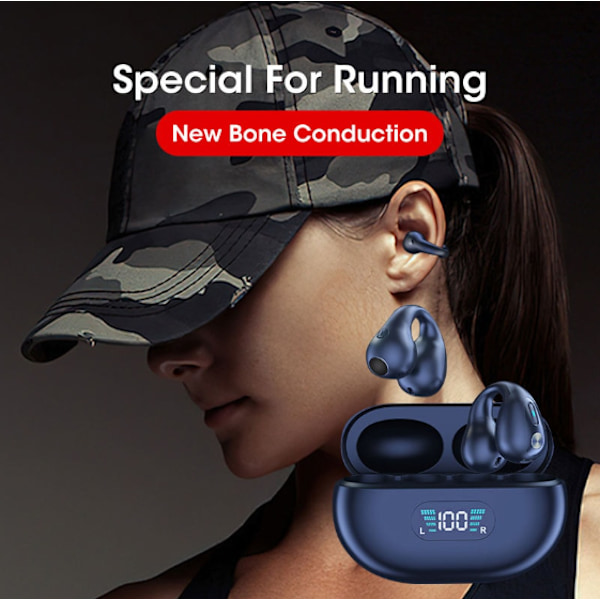 Langattomat open-ear kuulokkeet Bluetooth 5.2 Musta