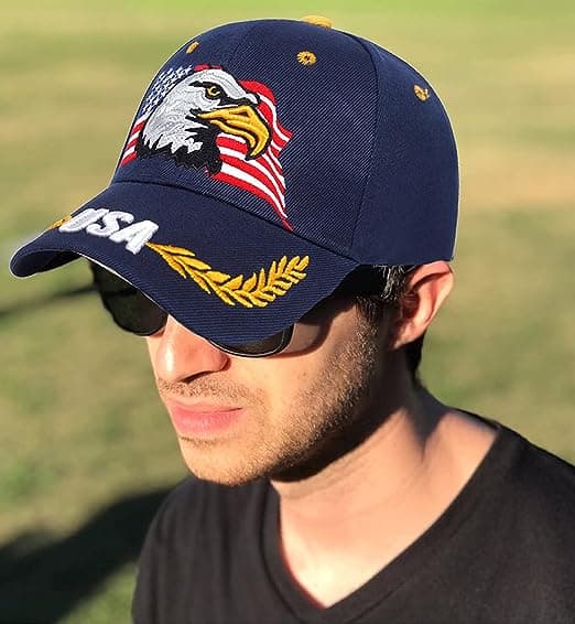 USA-Flag Eagles-Hat Amerikansk Baseball-Cap Broderet