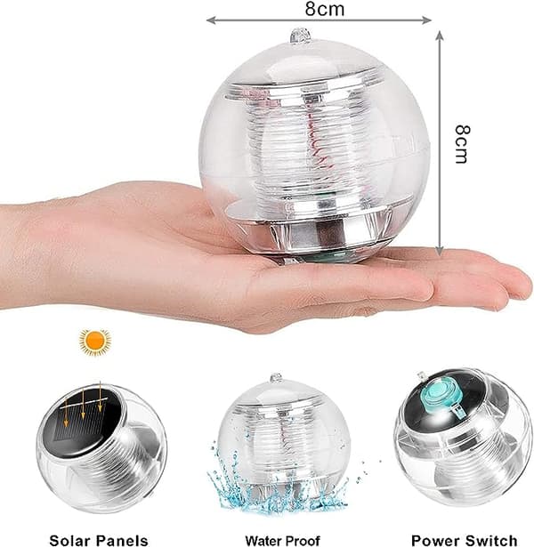 Pool Lights, Solar Pool Float Light 7 Farveskiftende LED Vandfunktion Lys til Have Terrasse Veranda eller Swimmingpool (2 STK)