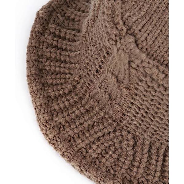 Damer Plain Knit Bucket Hat Varmt Bredbremmet Twisted Rope Twi