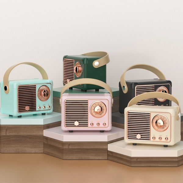 Bluetooth högtalare, vintage inredning, Dosmix bärbar trådlös Bluetooth högtalare, söt gammaldags stil för köksbord sovrum kontorsfest utomhus Kawa