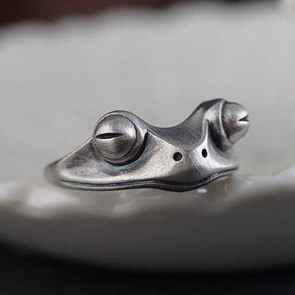 Frø Åbne Ringe til Kvinder Mænd Par Vintage Søde Dyr Ring Sølv Mode Fest Smykker Gaver