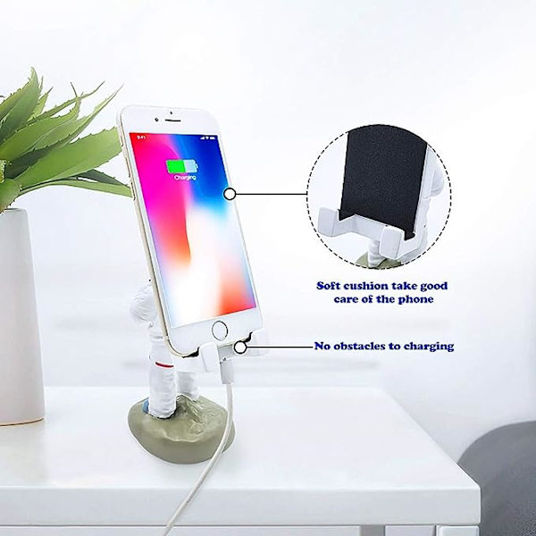 Kreative bordtilbehør for hjemmebruk Romastronaut mobiltelefonholder harpiks håndverk Dovendyr nettbrettholder 13*6.5*8cm