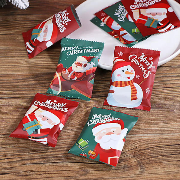 100 st Cookie Seal-påsar Brevdesign Dammtät print Kex Godispåsar för kexmakare