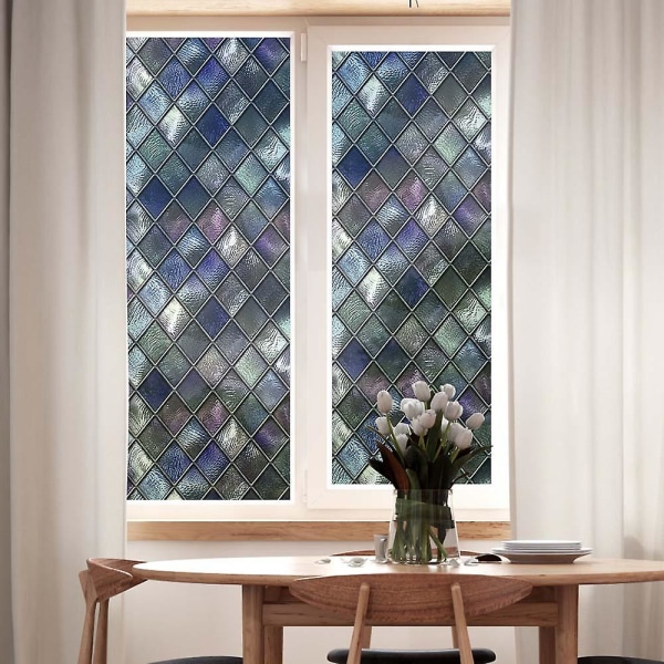 Målad frostad fönsterfilm Statisk integritetsklistrad glasdekaldekor dekor (45*100 cm)