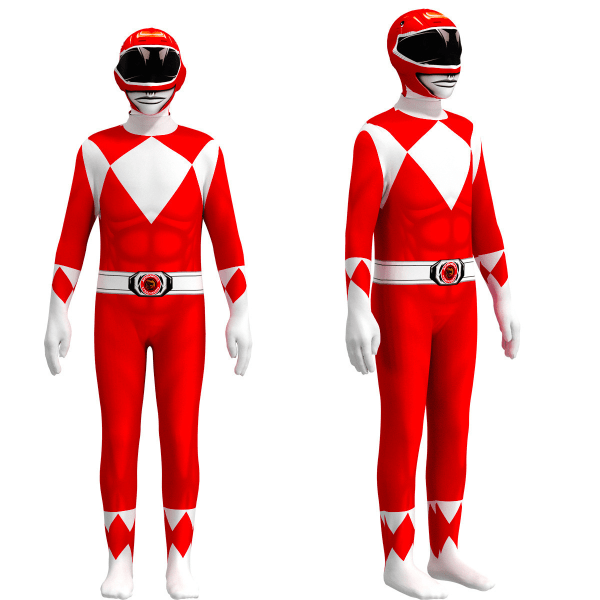 Newadult Kids Power Rangers Mighty Morphin Jumpsuit Party Fancy red 110