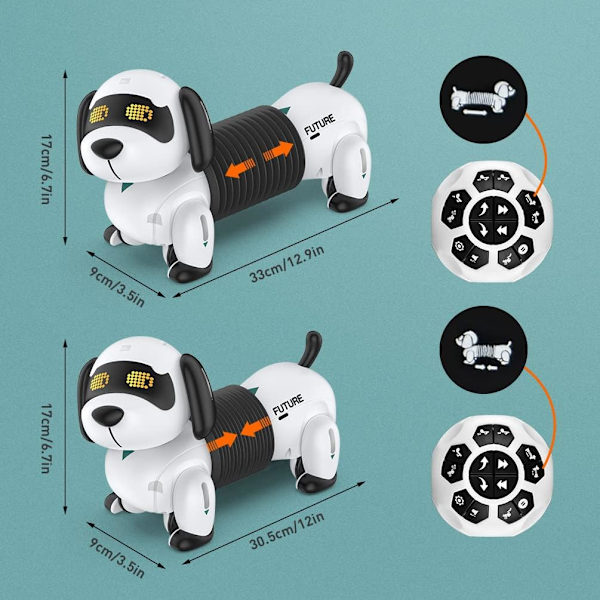 Kid Fjärrkontroll Elektronisk hund - Robotic Pet Interactive Robot Animals Smart RC Valp Programmerbar med gå- och dansleksak för flickor Pojkar