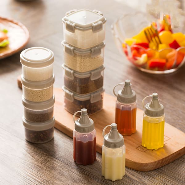 12 st Bärbar Mini Sås Kryddlåda / Tomatsalladsdressing Klämflaska