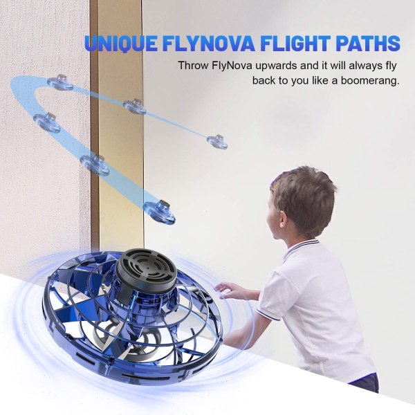 Fidget Flying Spinner med lampor,Handmanövrerade minidrönare för barn, UFO Magic Ball Inomhus utomhusspel Roliga saker Yardleksaker, Coola grejer Prylar Chris