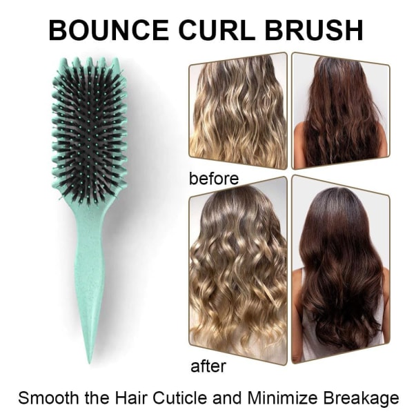 Bounce Curl Brush, 2024 NY Bounce Curl Defining Brush, Boar Bristle Hair Brush Styling Brush for Detangling, Bounce Curl Define Styling Brush, Shaping apricot