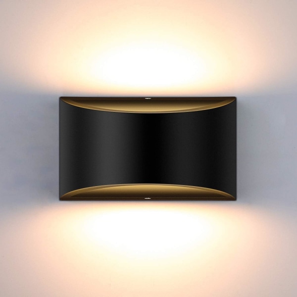 Justerbar LED Belysning Svart Vegglampe 7W Moderne Vegglampe Opp Ned Vegglamper Aluminium Dekorativt Lys, Varmhvit