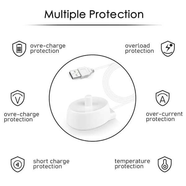 Oplader til Oral B tandbørste, Universel elektrisk tandbørsteoplader Let bærbar ABS-erstatningsholder passer til A