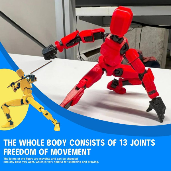 T13 Action Figure, Titan 13 Action Figure, Robot Action Figure, 3D Printed Action[HK] orange+blue