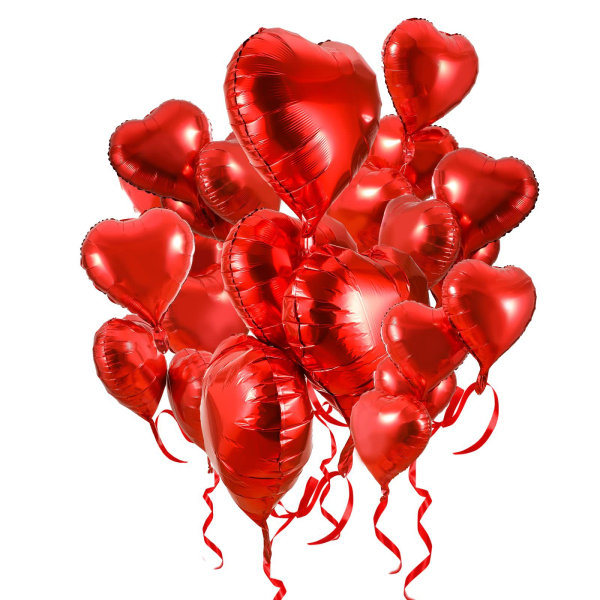 50 st Bröllopsfirande 18 tum Röd Kärlek Aluminiummembran Ballong Alla hjärtans dag Äktenskapsförslag Presentation Festdekoration