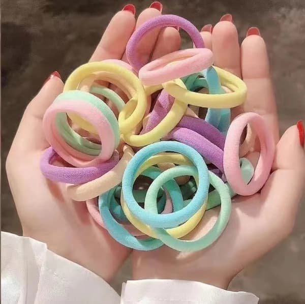 100 stk./parti 4,5 cm fargerike hårstrikker for jenter, elastiske hårstrikker, hårpynt til barn, hodeplagg