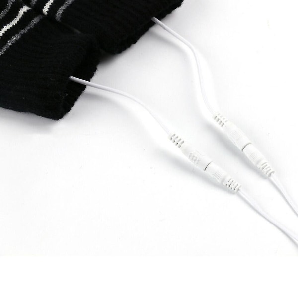 Uppladdningsbara elektriska handskar helhalvfinger vintervärmare (lila)