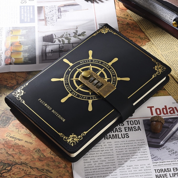 Låsbar dagbok Läder DiaryCode LösenordKodlås NotebookHemlig dagbok Skrivanteckningsbok