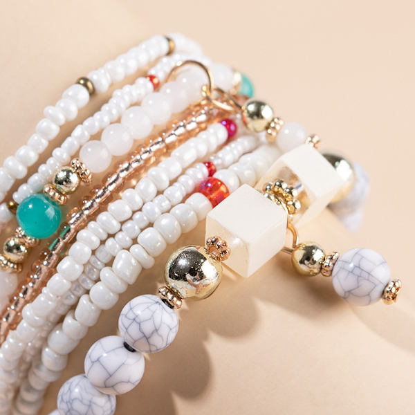 2 stycken semesterstorm Simia handsnöre liten folkmassa färg kontrast överlappande armband