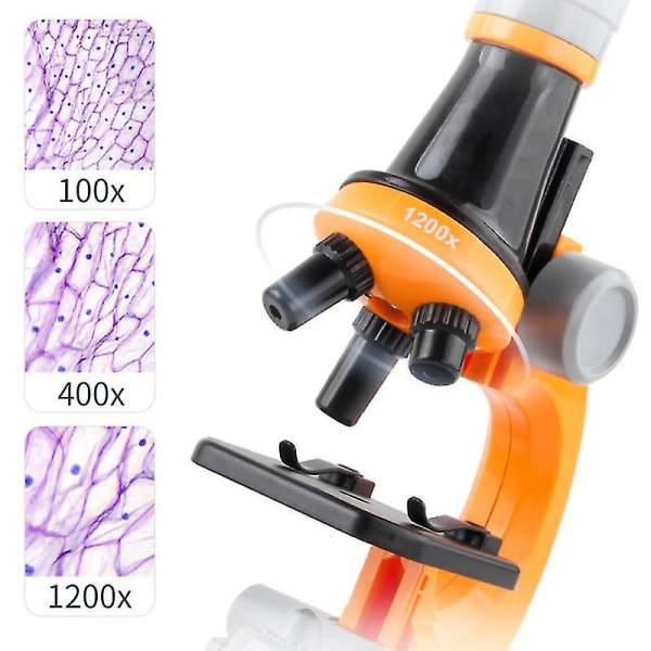 1 leksaksmikroskop barns vetenskapsexperiment kostym mikroskop vetenskapsundervisning leksak (vit)
