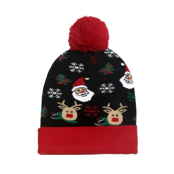 1 st Julstickad Mössa Snögubbe Älg Julgransmössa (Slumpmässig Stil)