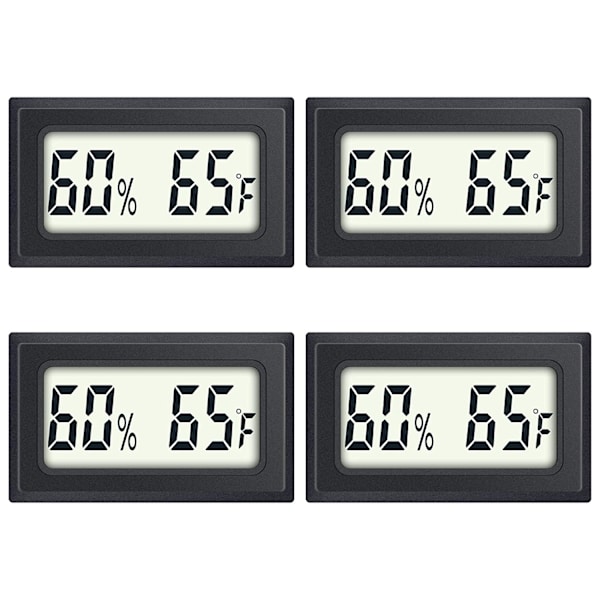 4-pack reptiltermometer Mini Digital luftfuktighetstemperaturmätare Inomhushygrometertermometer med Fahrenheit ℉ för Humidors Greenhouse Gard