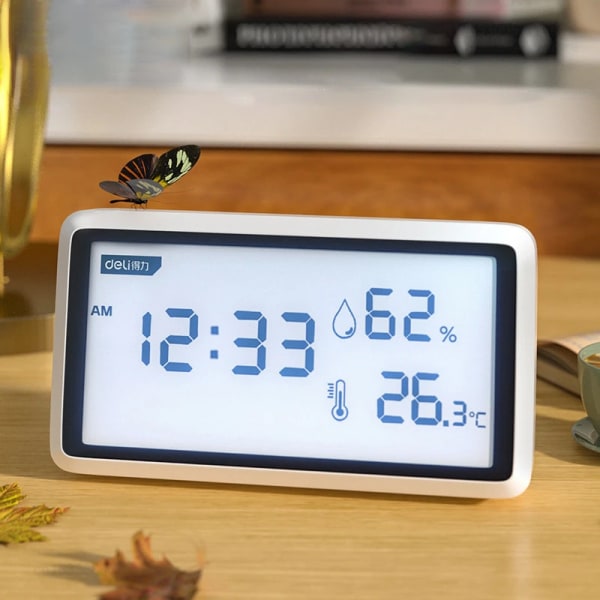 Ny Xiaomi Elektronisk Väderstation Hög Precision Termometer Hygrometer Med Bordsklocka Miniatyr Termometer Instrument Med LCD-skärm