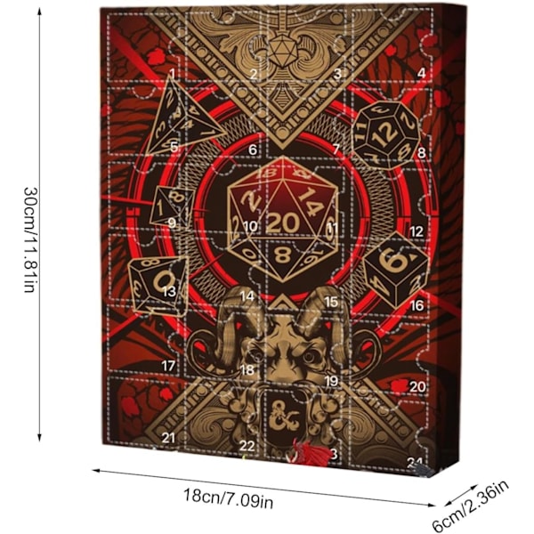 D.N.D Advent Calendar 2024, Dungeons Dragons Advent Calendar, D.N.D Miniatures, D.N.D Figures 24 Days Christmas Countdown Calendar för barn och vuxna