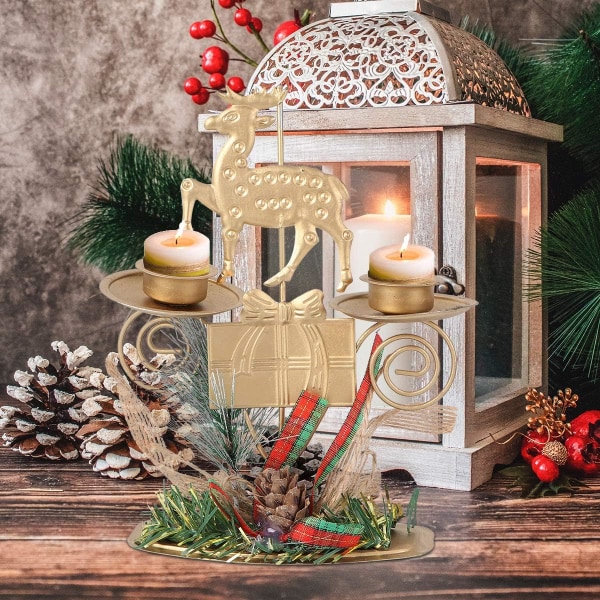 3 stk. Juleelg Lysestake Lysestakeholder Pynt Jernkunst Lysestake Dekor Juledekorasjoner Gaver Ornamenter