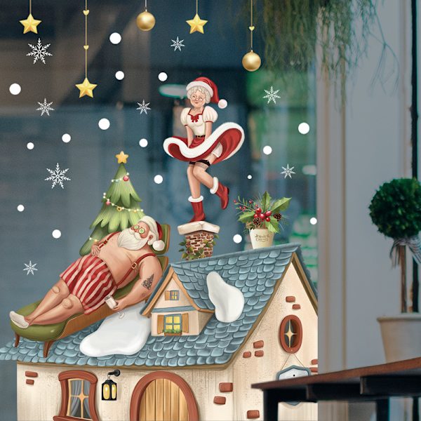 Julfönsterhängande LED-ljus Julprydnad Sugkopp Batteri Heminredning，God Jul