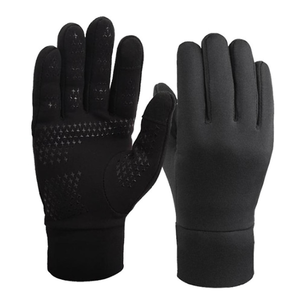 Löparhandskar med pekskärm - Thermal vinterhandskefoder för kallt väder för män och kvinnor - Tunna (L)