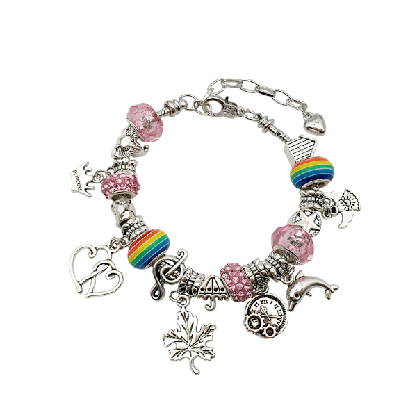 63 stycken rosa presentask set 7 färger barn DIY handgjorda kristallarmband smycken presentarmband för kvinnor