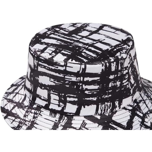 Bucket Hat til Mænd Kvinder, Pakkelig Reversibel Printet Solhat, Udendørs Fisker Sommer Rejse Vandreture Strandhatte
