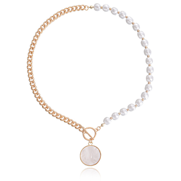 Imiterad pärlemor hänge halsband dam nisch design high-end skarvningskedja