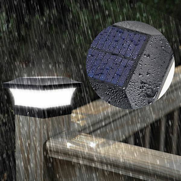 LED aurinkovoimalla toimiva puutarhavalo neliönmuotoinen pylväsvalo IP65 vedenpitävä pylväsvalaisin ulkopuutarhaan, pihalle, kuistille, seinävalaisin