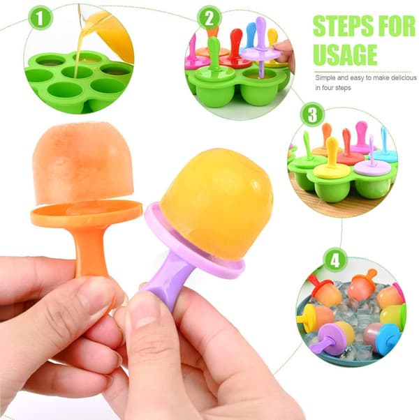 Isform, Ispind Is Silikoneform, Genanvendelig DIY-form, Orange