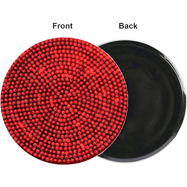 Bling Mugghållare Bil 2st Interiörtillbehör Crystal Rhinestone Universal 2,77 tum Insert Coaster Silikon Anti Slip,Red Diamond