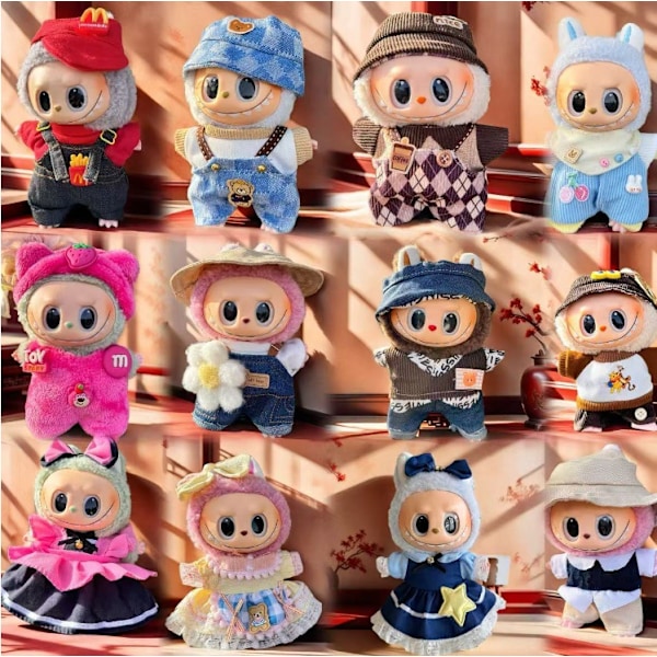 POP MART LABUBU The Monsters Spændende Macaron Plysdukker Figur Legetøj Super Sød Udskiftningstøj Labubu Dukketøj Generisk I-II（D）