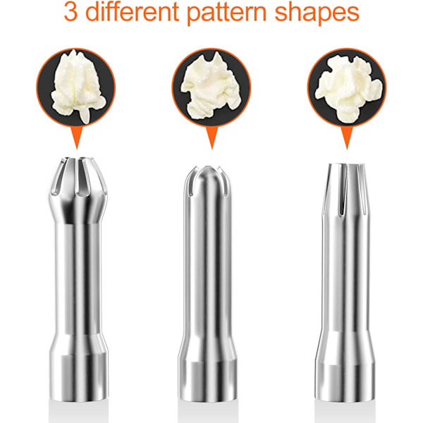 500 ml flødedispenser/flødesifon i aluminium med 3 dekorationsdyser i rustfrit stål og 1 rengøringsbørste til mousse og desserter