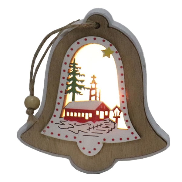 Julljus hängande prydnadsföremål Xmas ljusa trädekorationer, fest gynnar dekortillbehör (klockmodell)