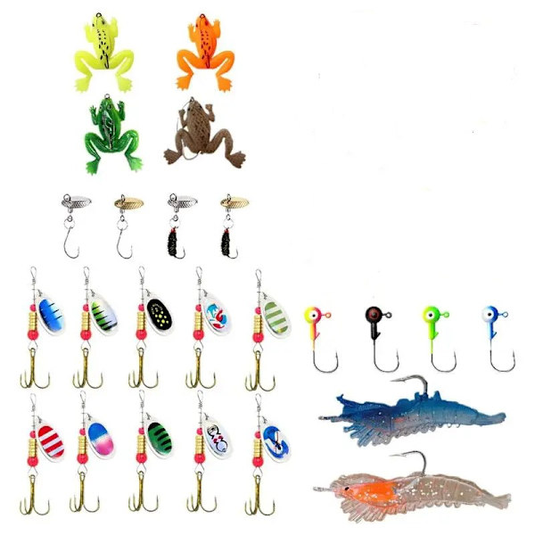 2024 Adventskalender: Nya fiskeredskap överraskar varje dag，Fiske Lure Set Nedräkning Fiske Redskap Julklappar för Vuxna Barn och Män B