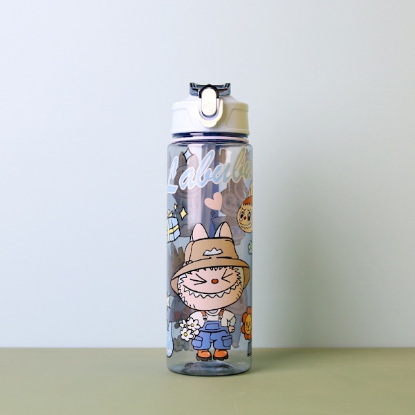 Labubu 750 ml juomapullo Kawaii The Monsters Lasten Olkikuppi Kannettava suuri kapasiteetti ulkoiluurheilu Labubus juomapullo lahjat blue