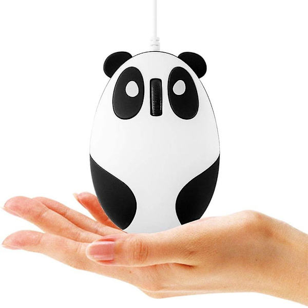 Panda-muotoinen langallinen hiiri, supersöpö eläinsarja, sarjakuva, mini, kannettava, uutuus, pieni langallinen hiiri
